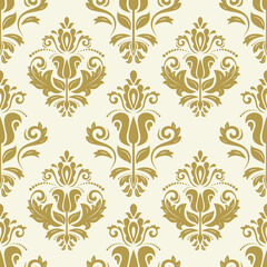 Obraz premium Orient vector classic pattern. Seamless abstract background with vintage golden elements. Orient background. Ornament for wallpaper and packaging