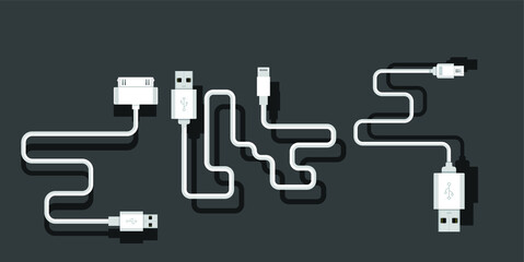 Smartphone USB charger adapter with USB Micro cable (Socket and connector for PC and mobile devices)