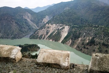 view of the serene hillscapes of in the famous Indian hill station Bhaderwah