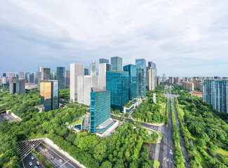 Fototapeta premium city skyline in hangzhou china