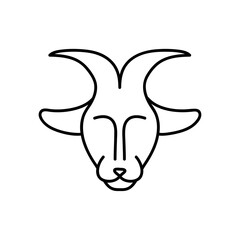 astrology concept, goat symbol of capricorn sign, line style