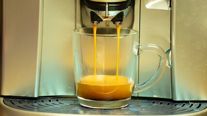 front view coffee cup on coffee machine