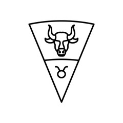 astrology concept, the bull symbol of taurus sign, line style