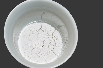 Dried starch at the bottom of the mug