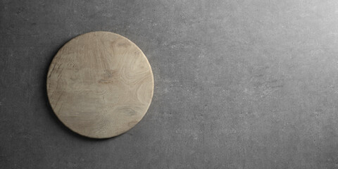 rustic wooden cutting board on table top as template -  3D Illustration