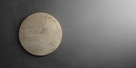 rustic wooden cutting board on table top as template -  3D Illustration