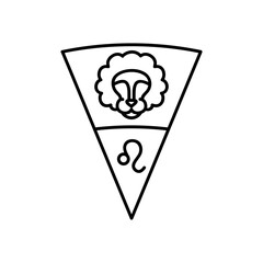 astrology concept, leo sign and lion symbol, line style