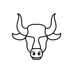 astrology concept, taurus sign, the bull symbol icon, line style