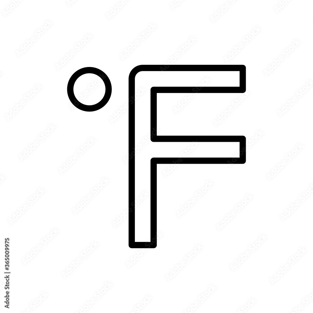 Poster fahrenheit, thermometer icon. simple line, outline vector elements of forecast icons for ui and ux, 