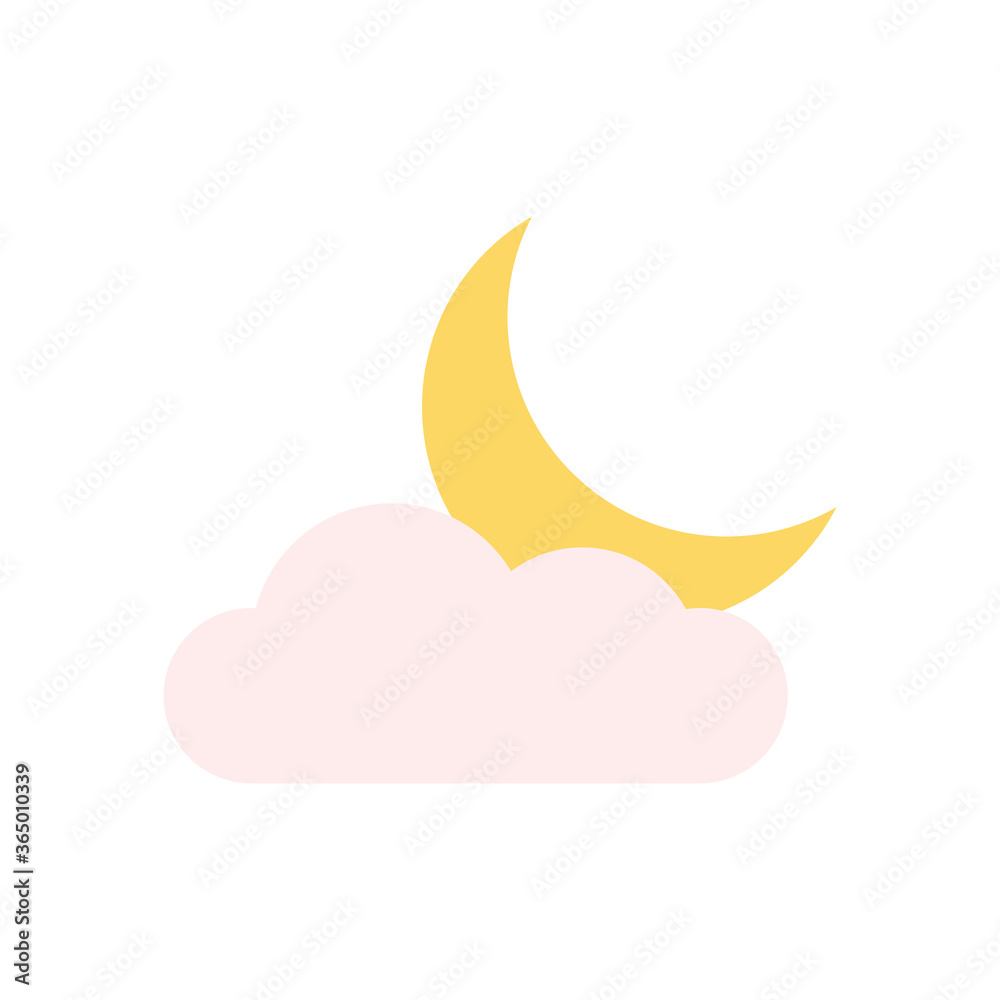 Poster cloud, moon icon. simple color vector elements of forecast icons for ui and ux, website or mobile ap