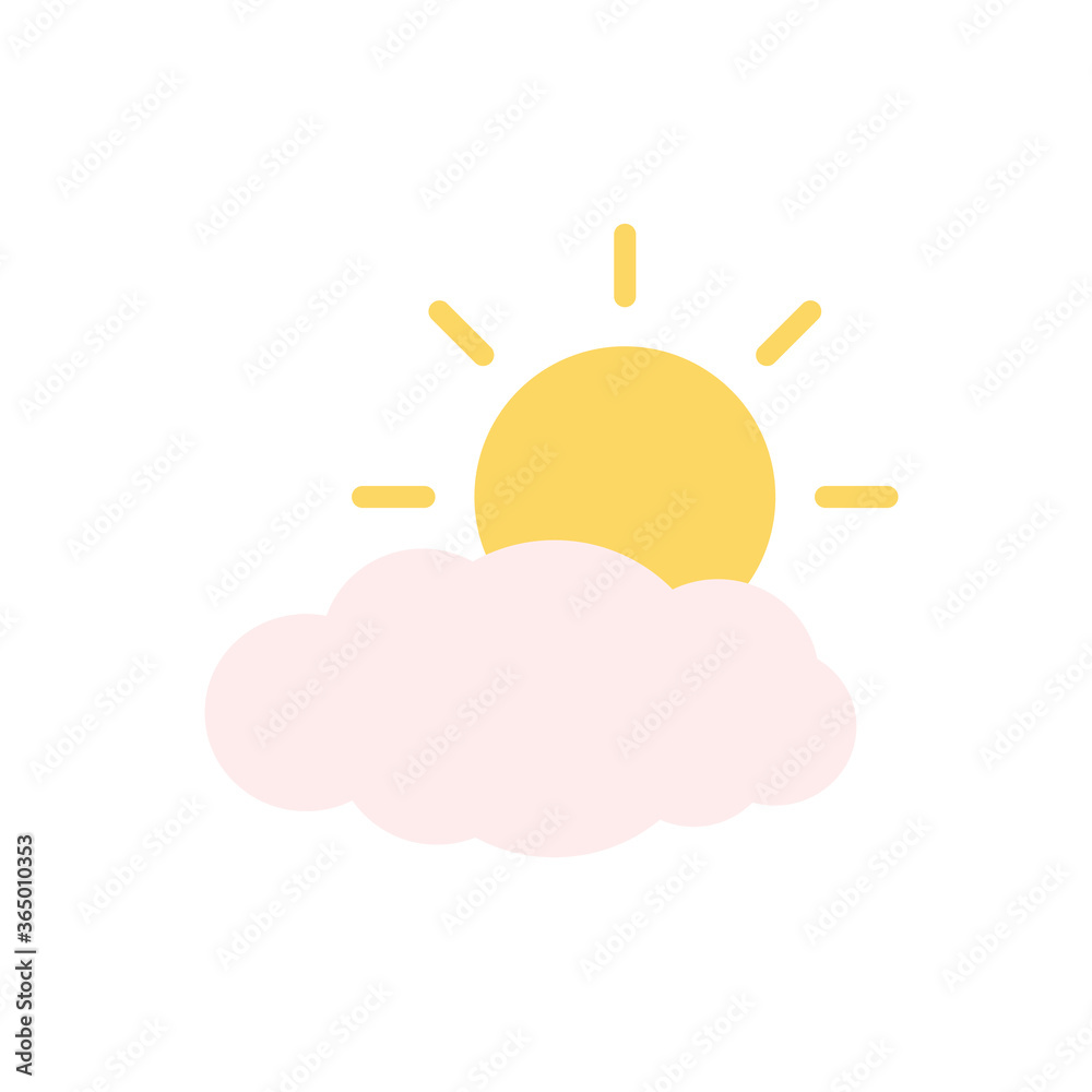 Poster cloud, sun icon. simple color vector elements of forecast icons for ui and ux, website or mobile app
