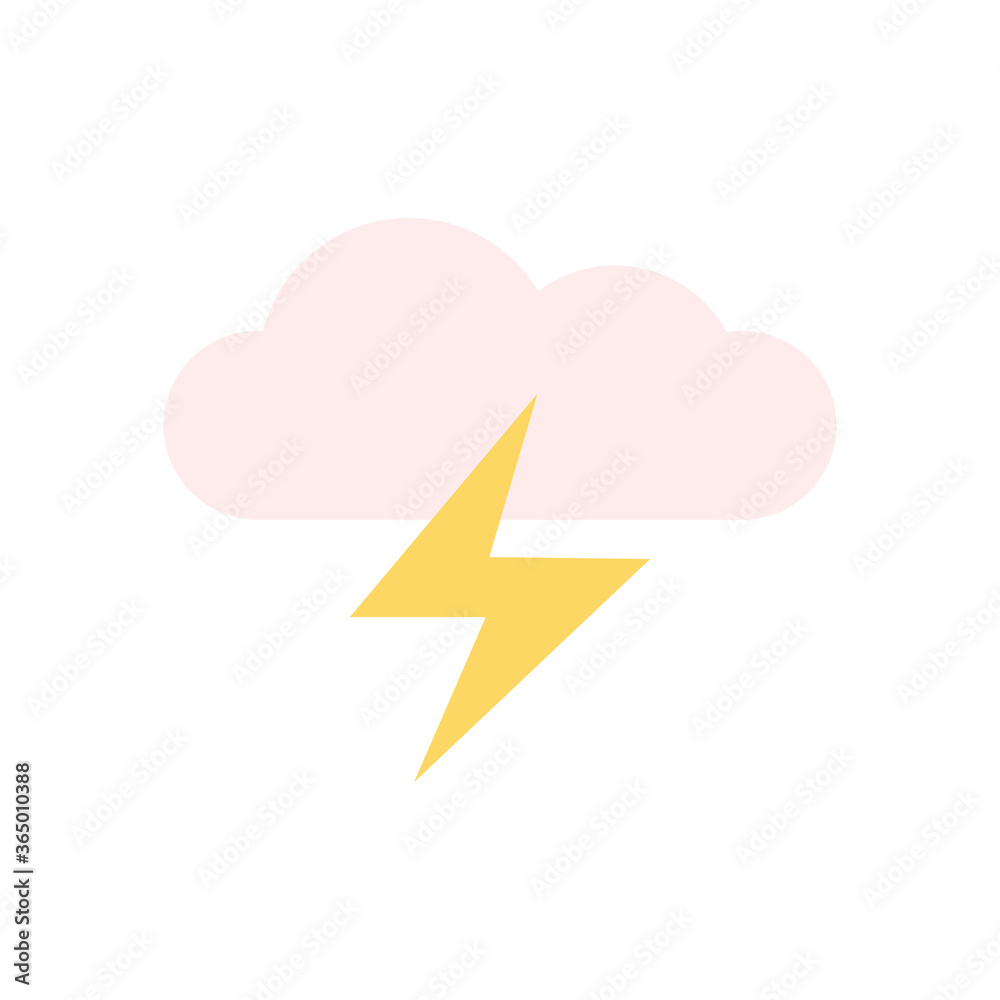 Poster cloud, lightning icon. simple color vector elements of forecast icons for ui and ux, website or mobi