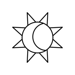 moon and sun icon, line style