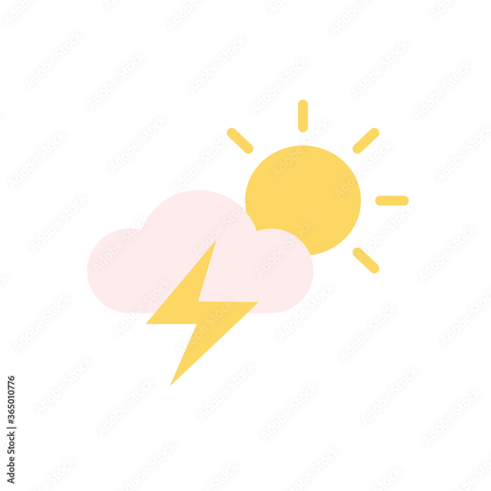 Poster cloud, sun, lightning icon. simple color vector elements of forecast icons for ui and ux, website or