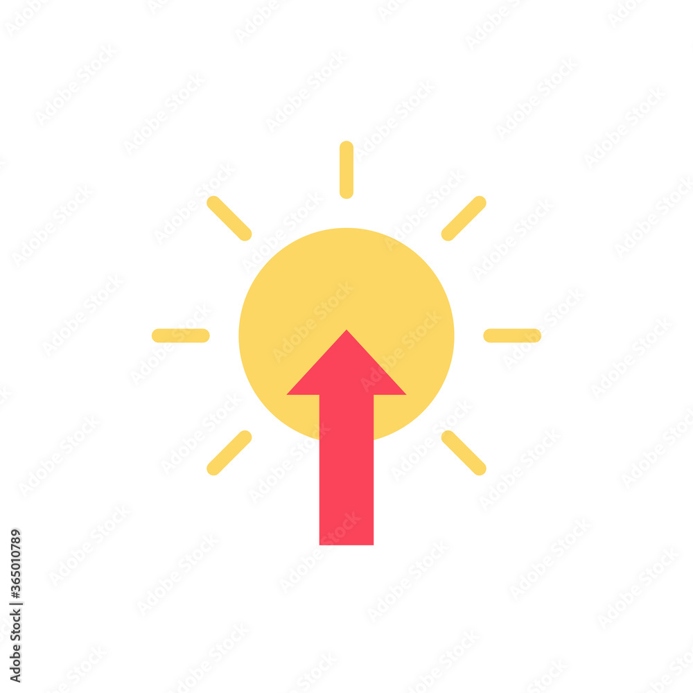Poster sun, arrow, dawn icon. simple color vector elements of forecast icons for ui and ux, website or mobi