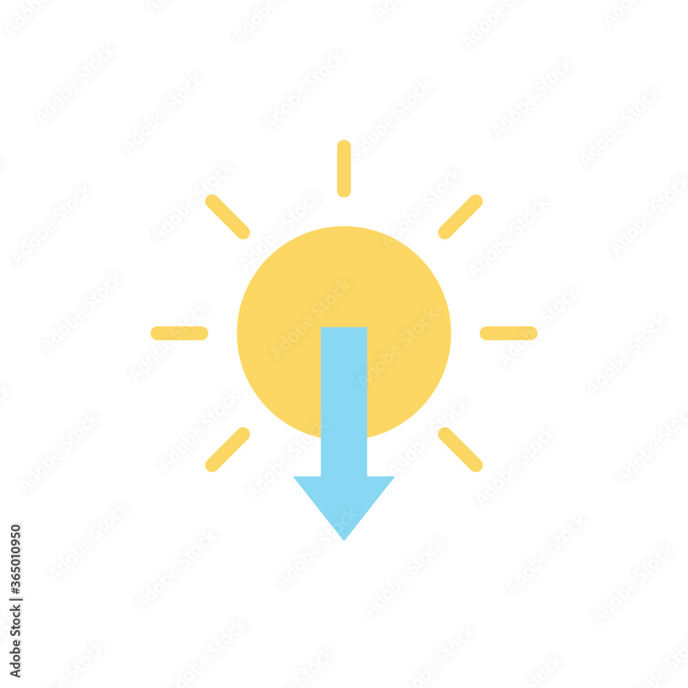 Poster Sun, arrow, sunset icon. Simple color vector elements of forecast icons for ui and ux, website or mobile application