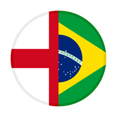 round icon with england and brazil  flags
