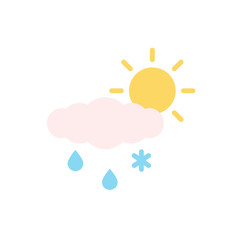 Cloud, rain, snow, sun icon. Simple color vector elements of forecast icons for ui and ux, website or mobile application