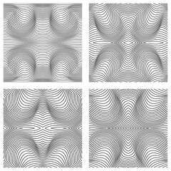 Vector abstract line patterns set.