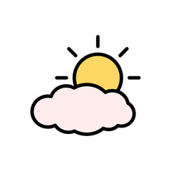 Cloud, sun icon. Simple color with outline vector elements of forecast icons for ui and ux, website or mobile application