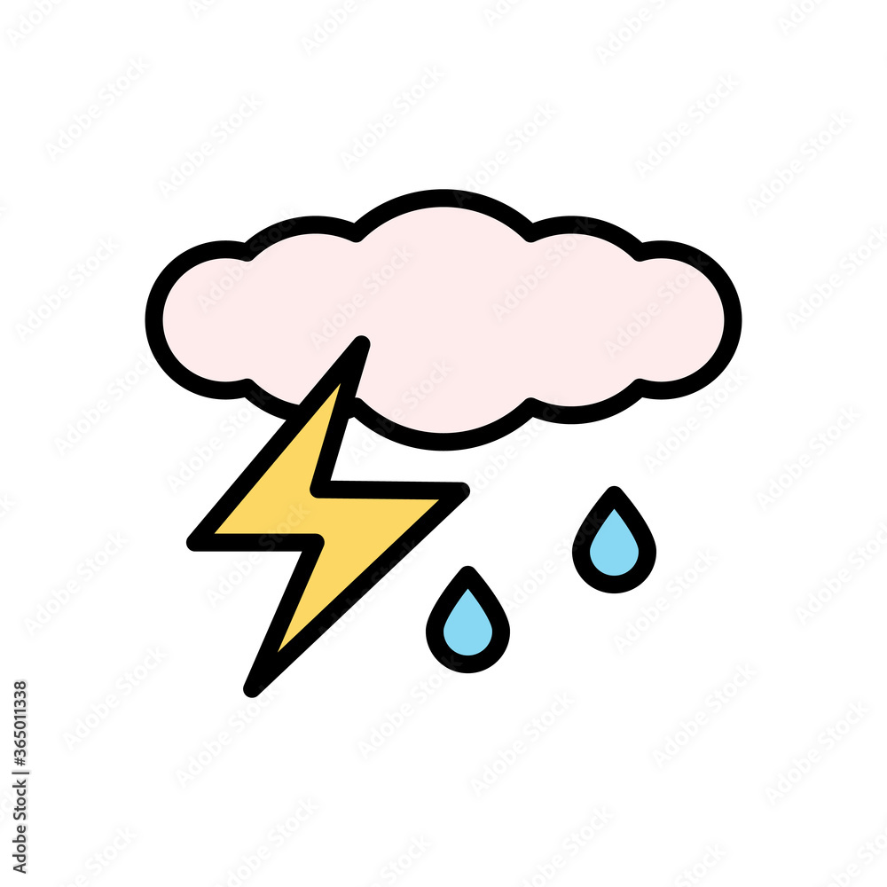 Aufkleber cloud, rain, lightning icon. simple color with outline vector elements of forecast icons for ui and 