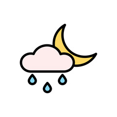 Cloud, rain, cloud icon. Simple color with outline vector elements of forecast icons for ui and ux, website or mobile application