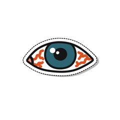 eye redness doodle icon, vector color illustration