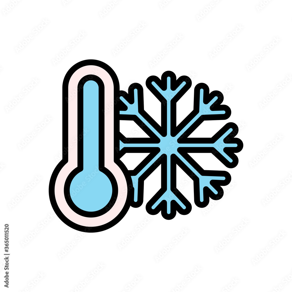 Aufkleber snowflake, thermometer icon. simple color with outline vector elements of forecast icons for ui and 