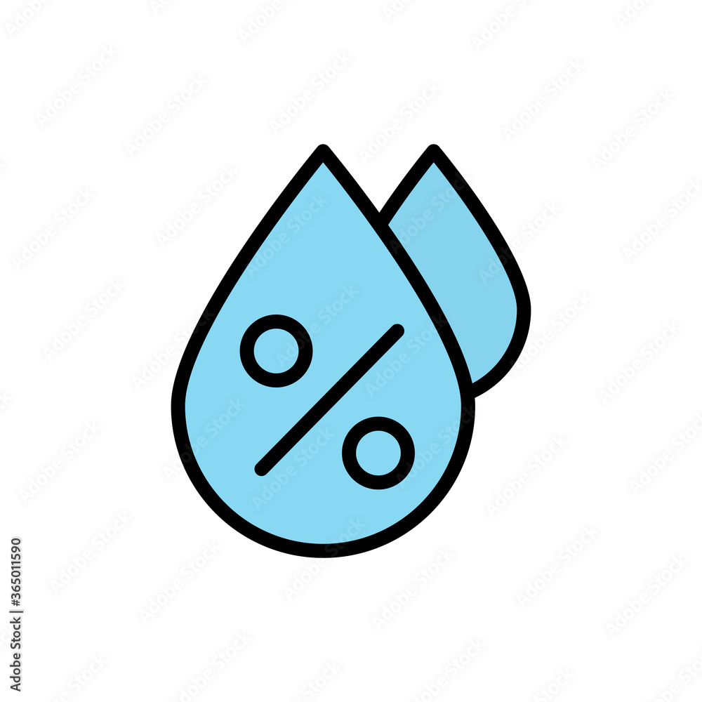 Poster drop, humidity icon. simple color with outline vector elements of forecast icons for ui and ux, webs