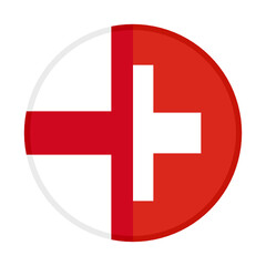 round icon with england and switzerland flags