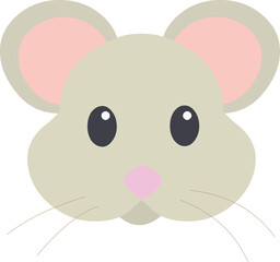 Vector emoticon illustration of a cartoon mouse