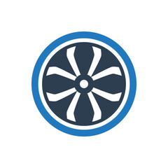 Obraz premium Alloy wheel icon