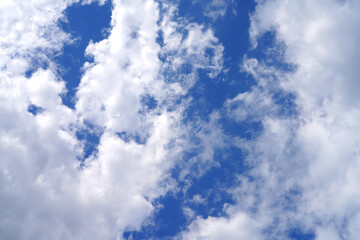 White clouds in the blue sky