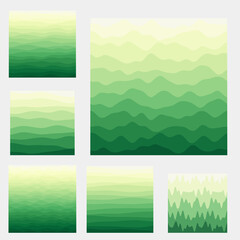 Obraz premium Abstract waves background collection. Curves in yellow green colors. Vibrant vector illustration.