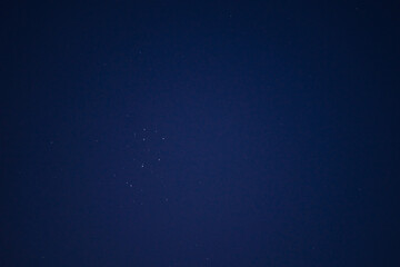 Pleiades constellation in the night sky on summer season