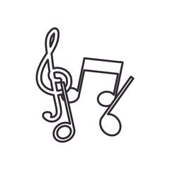 music notes line style icon vector design