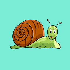 cute smiling snail vector illustration