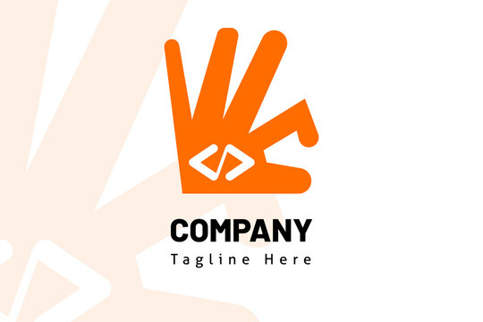 hand web code illustration logo template