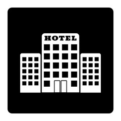 Hotel Icon isolate on black background drawing by illustration. Hotel Icon for web