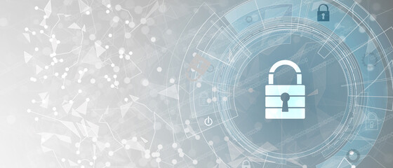 Cybersecurity and information or network protection. Future technology web services for business and internet project