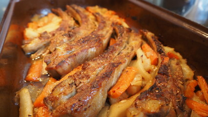Beef stew ribs with vegetables