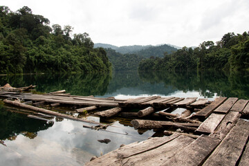 Lake of Khao Sok Nature Park in Thailand