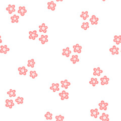 Pink flower pattern on white background