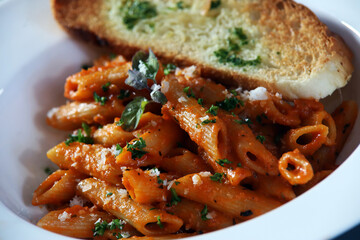 pasta with bread 