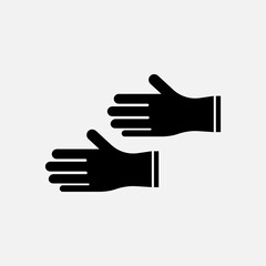 Medical protective gloves icon illustration. Virus infection hygiene symbol.