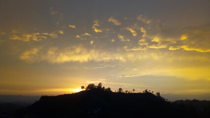 sunset in the mountains