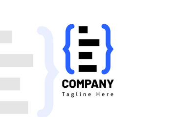 Text alignment web code illustration logo template