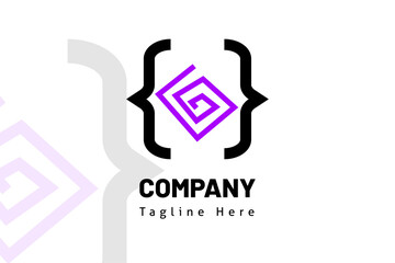 spiral web code illustration logo template