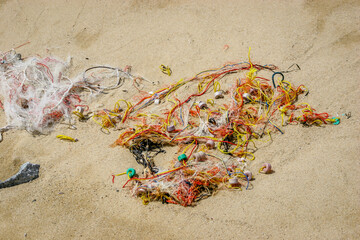 fishing line on beach