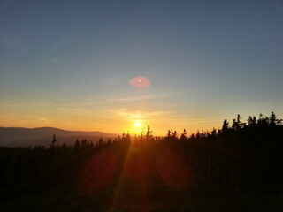 sunset in the mountains